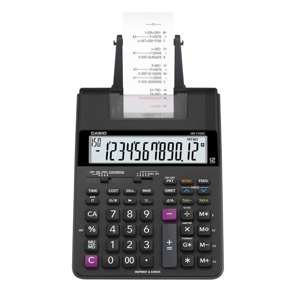 Casio HR-170RC Black and Purple Printing Calculator